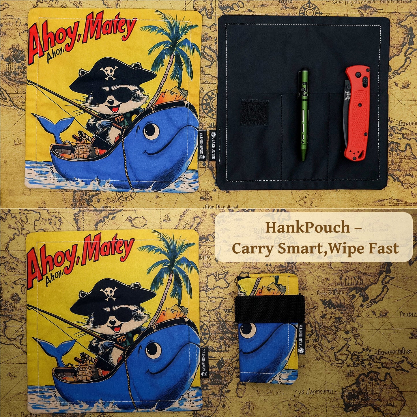 Pirate Hunter | EDC HANK | 100% Cotton and Microfiber Backing